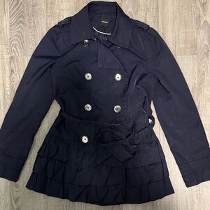 Express Navy Double-Breasted Trench Coat